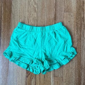 Crewcuts by J. Crew Slub 100% Cotton Ruffle Shorts, Green, Size 8